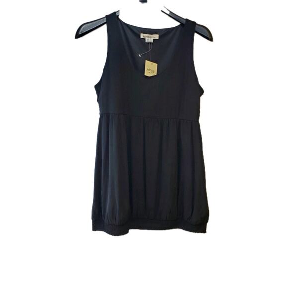 kensie Pretty Mini Dress Women's Large Black 100% Silk Zip Side New Sleeveless - Picture 1 of 11